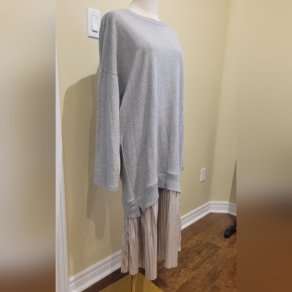ZARA sweatshirt midi dress with metallic skirt in size M - Picture 7 of 7